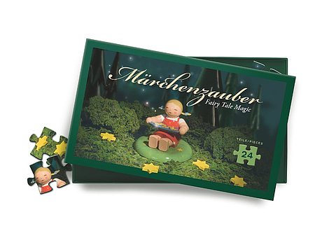 Schachtel vom Puzzle mit Märchenmotiv "Sterntaler"