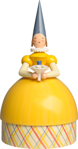 5272/11gelb, Chique prinses met hoepelrok, gele jurk