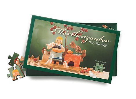Schachtel vom Puzzle mit Märchenmotiv "Aschenbrödel"