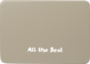 Sockel1/AB/sg, Beschreven sokkelplaat, zilvergrijs, “All the Best” (“Al het beste”)