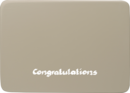 Sockel1/C/sg, Beschreven sokkelplaat, zilvergrijs, “Congratulations” (“Gefeliciteerd”)
