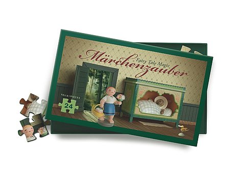 Schachtel vom Puzzle mit Märchenmotiv "Rotkäppchen"