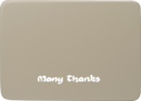 Sockel1/MT/sg, Beschreven sokkelplaat, zilvergrijs, “Many Thanks” (“Hartelijk dank”)