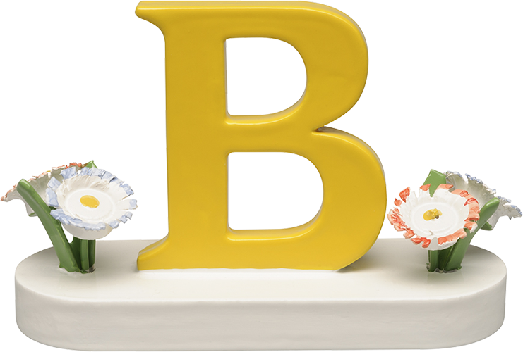 Letter B, met bloem
