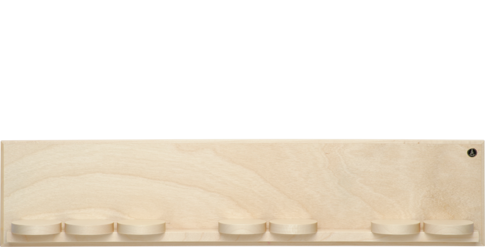 Wandplank met zeven verschuifbare plaatjes, klein, naturel 