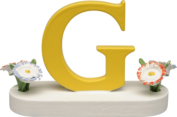 Letter G, met bloem