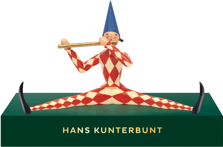Hans Kunterbunt, klein, op voetstuk
