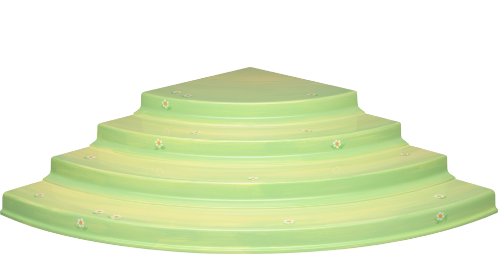 Hoek met bloemenweide, 4 lagen