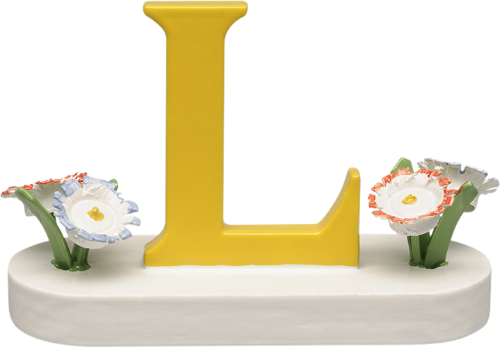 Letter L, met bloem