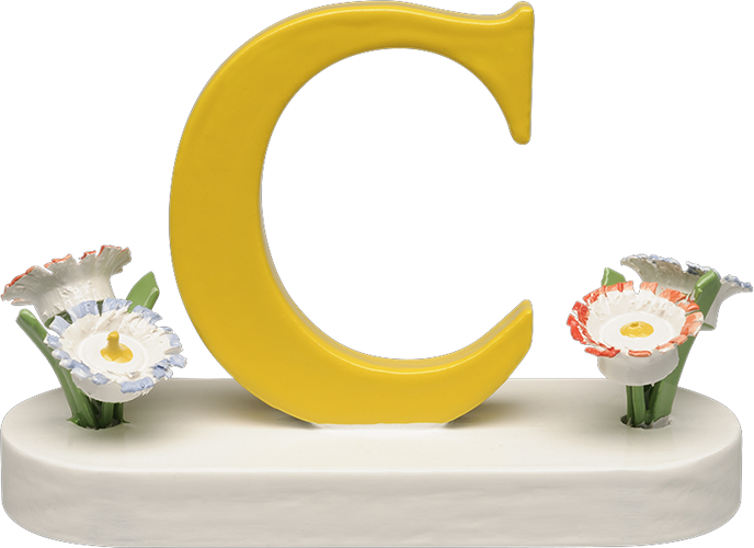 Letter C, met bloem