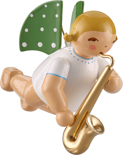 Engel met saxofoon, zwevend