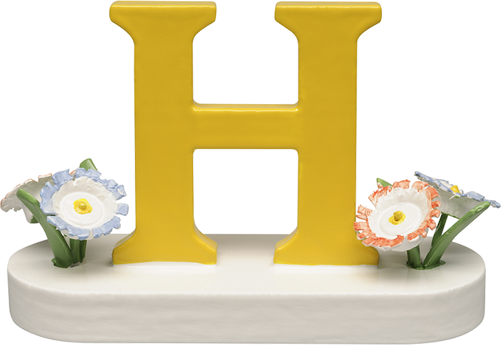 Letter H, met bloem
