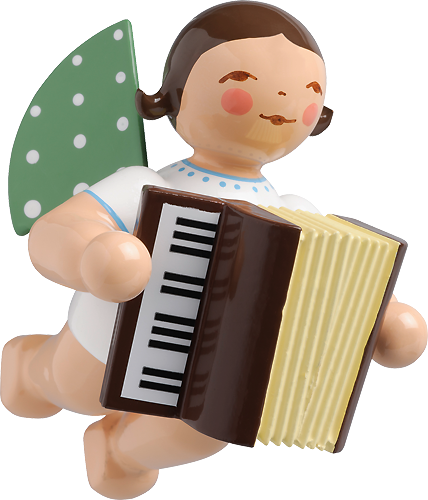 Engel met accordeon, zwevend